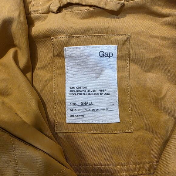 Vintage Gap Jacket Mens Small Yellow 1990s Zip Up - Picture 6 of 9